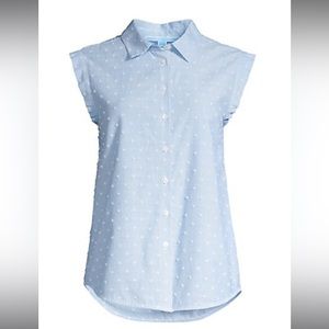 Draper James Dobby Swiss Dot Cotton Shirt